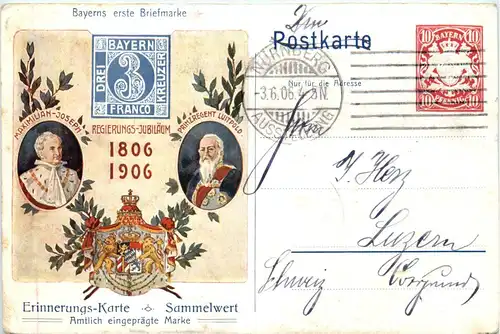 Regierungs Jubiläum Bayern - Briefmarke - Ganzsache -78942