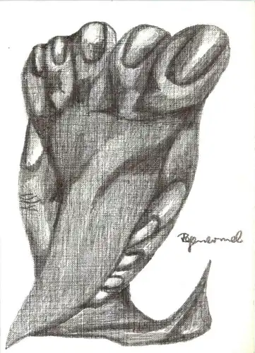 Handgemalt Künstlerkarte Regenermel -78792