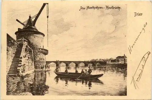 Trier, Alter Moselkrahnen-Moselbrücke -357592