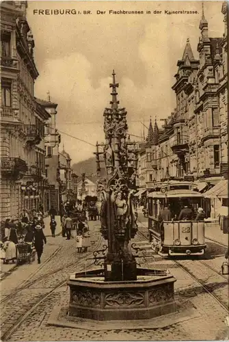 Freiburg i.Br., der Fischbrunnen in der Kaiserstrasse -358506