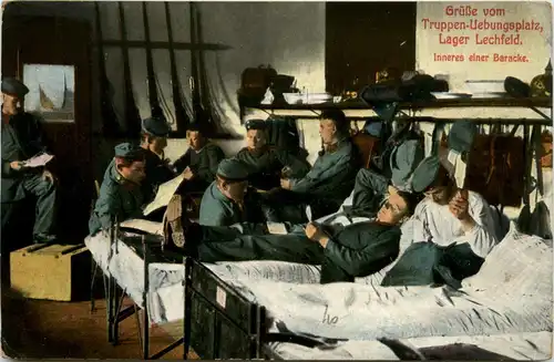 Lager Lechfeld, Grüsse, inneres einer Baracke -358818