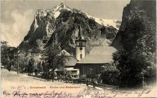 Grindelwald - Kirche und Wetterhorn -78874