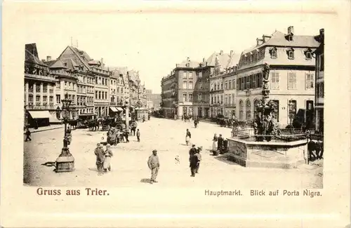 Trier, Hauptmarkt, Blick auf Porta Nigra -358918