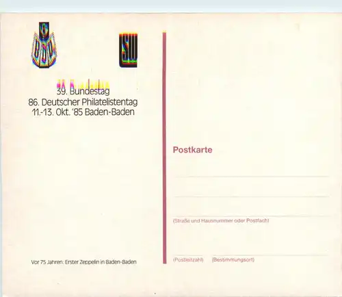 Baden-Baden - Deutscher Philatelistentag 1985 -79374