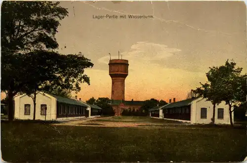 Lager Lechfeld, lager-partie mit Wasserturm -357914