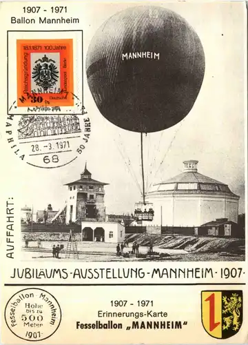 Mannheim - Erinnerungs Karte Fesselballon Mannheim -78630
