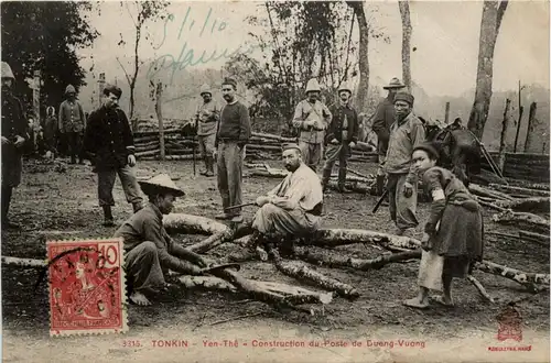 Tonkin - Yen-The - Construction du Poste de Dueng-Vuong -80236