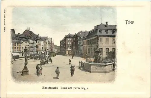 Trier, Hauptmarkt, Blick auf Porta Nigra -358840