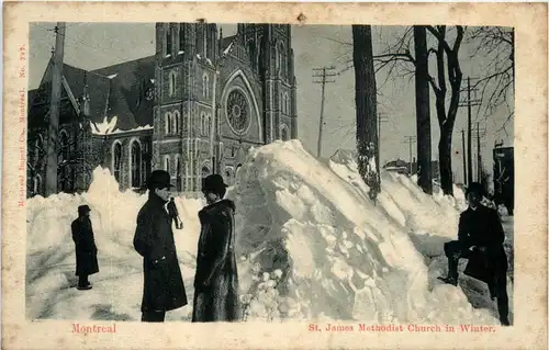 Montreal - St. James Methodist church in Winter -81156