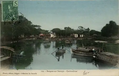 Barques sur l Arroyo Cochinchine -80588