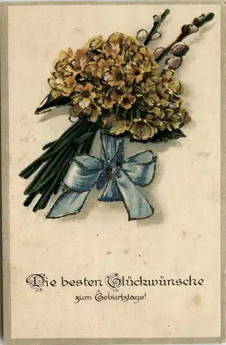 Geburtstag - Blumen - Prägekarte -405218