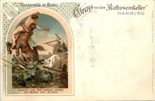 Gruss aus dem Rathsweinkeller Hamburg - Litho -406050