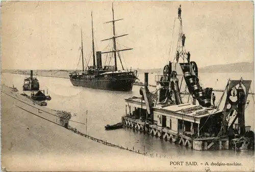 Port Said - A dredgins machine -432532