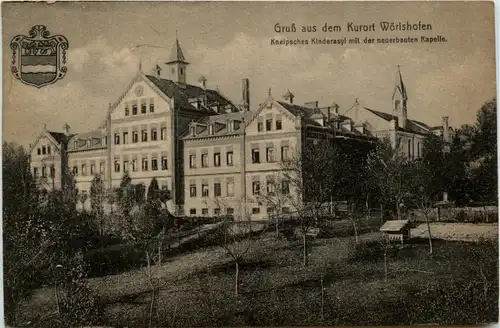 Bayern/Allgäu - Bad Wörishofen, Kneippsches Kinderasyl mit der neuerbauten Kapelle -334760