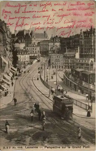 Lausanne - Grand Pont mit Tram -435088