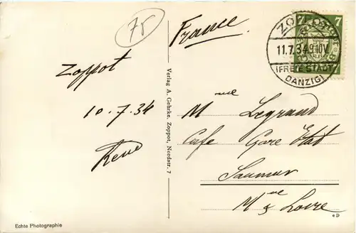 Ostseebad Zoppot - Strand und Kasino -435498