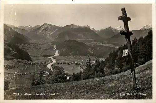 Blick von Mösern bei Seefeld auf Telfs und Inntal -359318