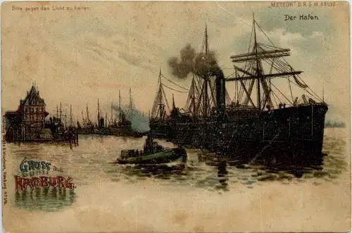 Hamburg - Meteor Karte - Litho -407272