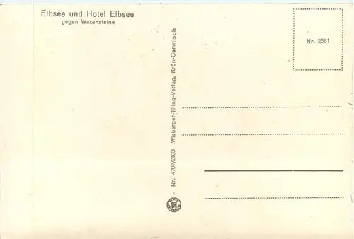 Eibsee und Hotel Eibsee gegen Waxensteine -359312