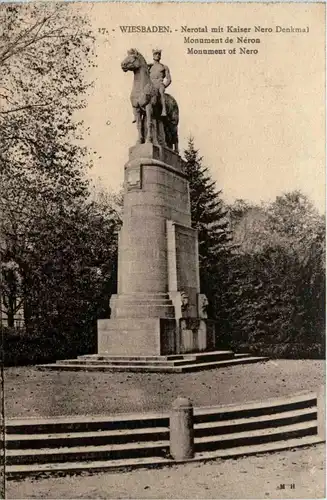 Wiesbaden, Nerotal mit kaiser Nero-Denkmal -359994