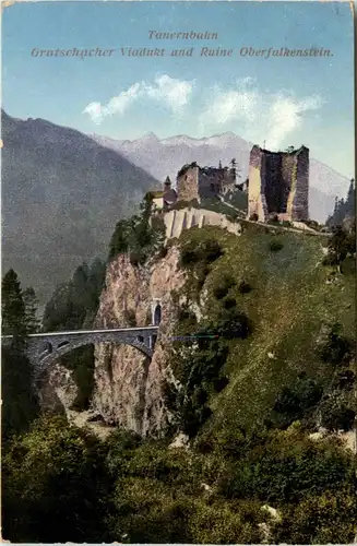 Tauernbahn, Gratschacher Viadukt und Ruine Oberfalkenstein -360112