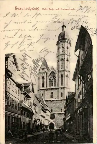 Braunschweig, Weberstrasse und Andreaskirche -360292