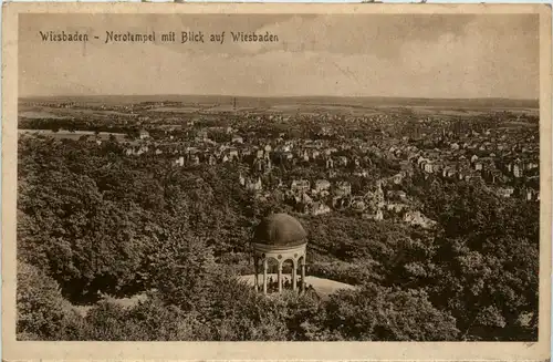 Wiesbaden, Nerotempel mit Blick auf Wiesbaden -359908