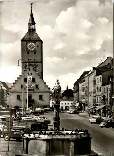 Deggendorf, Stadtplatz und Rathaus -361256