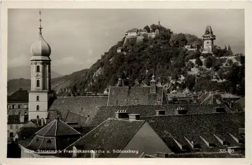 Graz/Steiermark - Franziskanerkirche und Schlossberg -336340