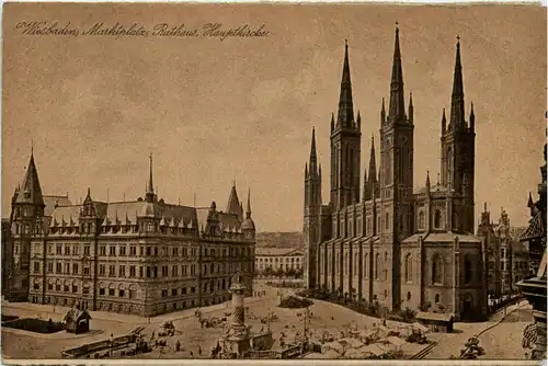 Wiesbaden, Marktplatz, Rathaus, Hauptkirche -359946