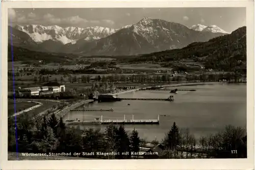 Wörthersee, Strandbad der Stadt Klagenfurt mit Karawanken -360196