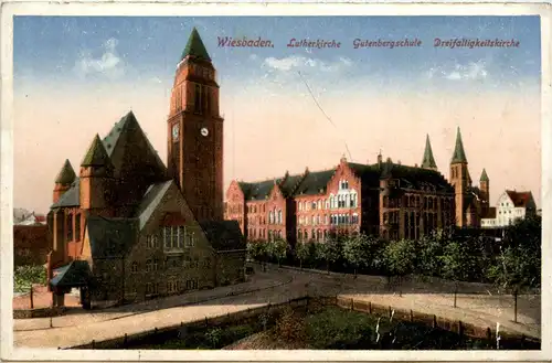 Wiesbaden, Lutherkirche, Gutenbergschule, Dreifaltigkeitskirche -359986