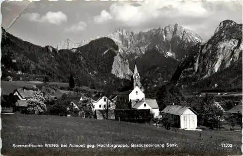 Admont/Gesäuse und Umgebung - Sommerfrische Weng bei Admont gegen hochtorgruppe. Gesäuseeingang -336640