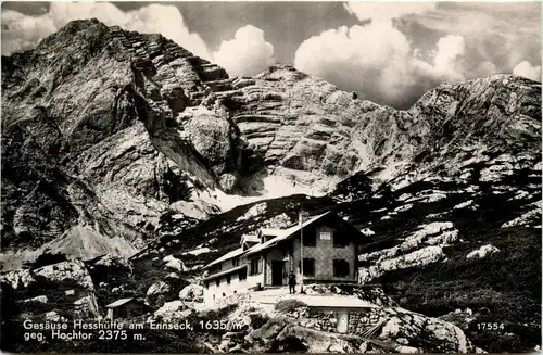 Admont/Gesäuse und Umgebung - Gesäuse: Hesshütte am Ennseck gegen Hochtor -336740