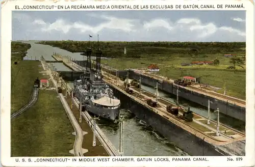 Panama Canal - USS Connecticut -435914