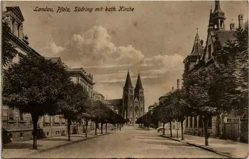 Landau Pfalz, Südring mit kath. Kirche -360556