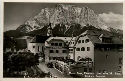 Lermoos, Hotel Post, Blick a.d. Zugspitze -361430