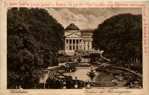 Wiesbaden, Kurhaus mit Blumengarten -359936