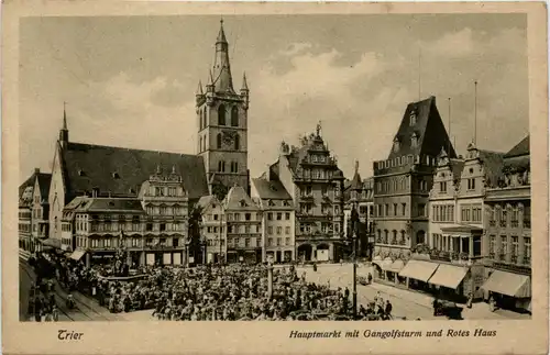 Trier, Hauptmarkt mit Gangolfsturm und Rotes Haus -360854