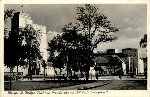 Erlangen, St. Bonifaz-Kirche mit Studentenheim und Verw.-Gebäude -361728