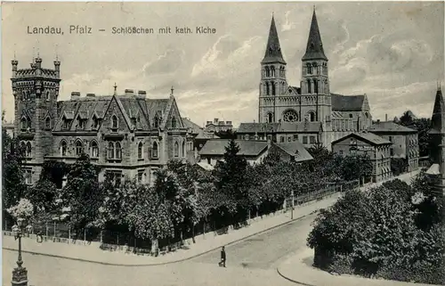 Landau Pfalz, Schlösschen mit kath. Kirche -360552