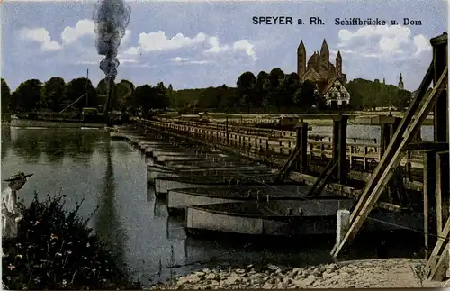 Speyer, Schiffbrücke u. Dom -360752