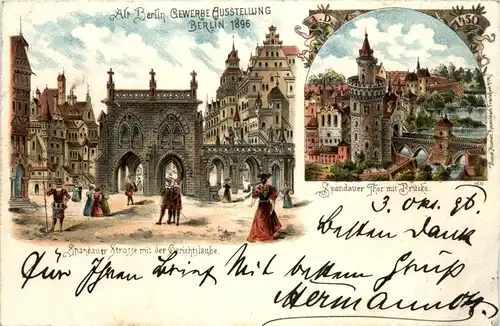 Gruss aus Berlin Gewerbeausstellung 1896 - Litho -437248