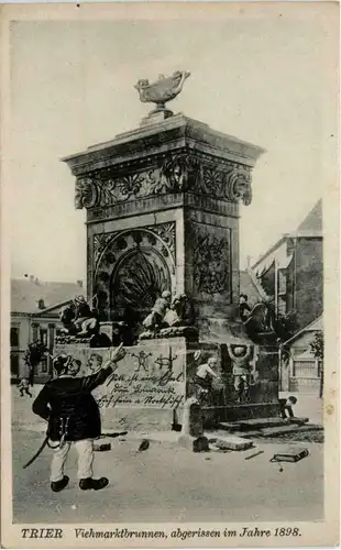 Trier, Viehmarktbrunnen, abgerissen im Jahre 1898 -360850