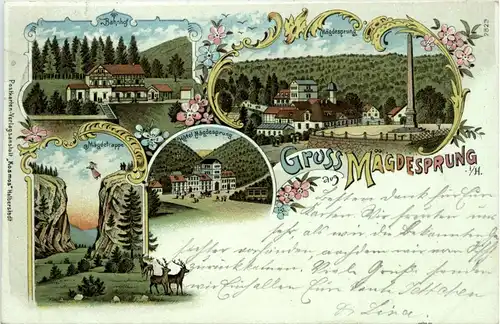 Gruss aus Mägdesprung - Litho -437288