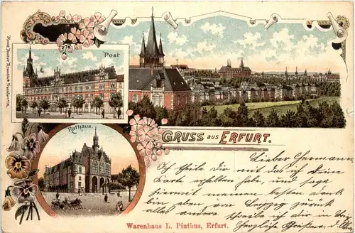 Gruss aus Erfurt - Litho -437318