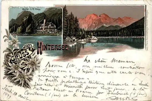 Gruss vom Hintersee - Litho -437170