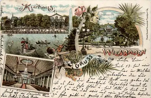 Gruss aus Wiesbaden - Litho -437146