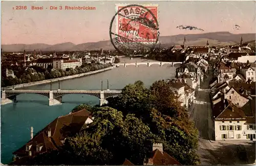 Basel - Die drei Rheinbrücken -437610