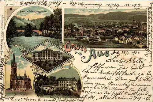 Gruss aus Aue - Litho -437304